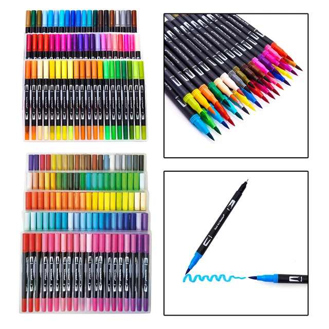 Dual Tip Brush Markers Pens Set 60 Colors  Dual Tip Brush Pens Art Markers  100 - Art Markers - Aliexpress