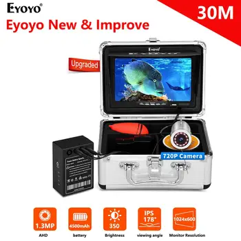 

Eyoyo 7" Underwater Fishing Camera Ice Fishing Camera Fish Finder Upgrated 720P 12 IR Lights 1024x600 IPS Screen Ice Sea Fishing