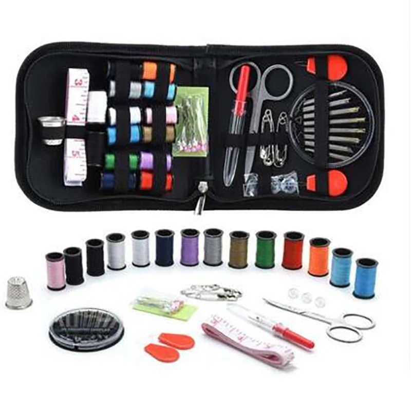 27pcs/set Portable Travel Sewing Box Kit Sewing Thread Stitches Knitting  Needles Tools Cloth Buttons Craft Scissor Mom Gifts