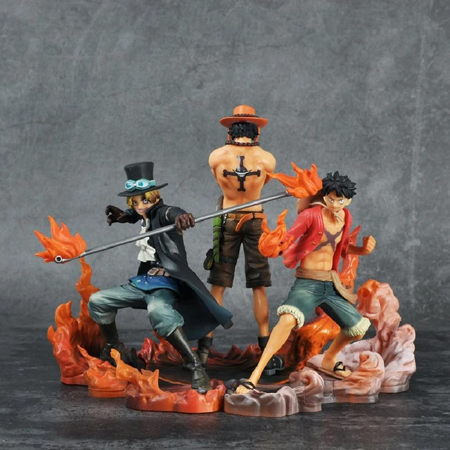 Action Figure Kit 3pçs One Piece Três Irmãos Luffy Ace e Sabo 14