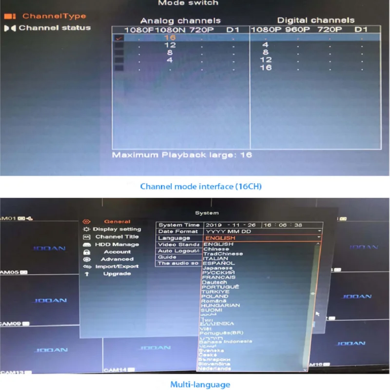 Видеорегистратор DVR 16CH 8CH 4CH CCTV видео рекордер для CVBS AHD камера аналоговая камера ip-камера Onvif P2P 1080P видео Наблюдение DVR рекордер