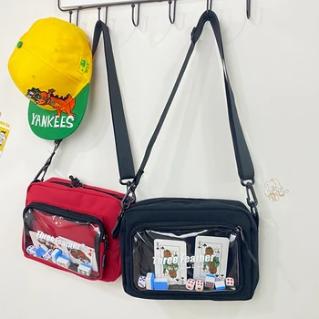 

2020 New Transparent Small Bag Fashion Student Personality Tooling Messenger Bag Female Ins Cool Bag Male Dice Mahjong Poker Bag