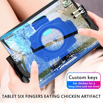 

PUBG Tablet Gamepad Six Finger Controller for Ipad iPhone Gaming Trigger Fire Button Aim Key Mobile Game Grip Handle Joystick