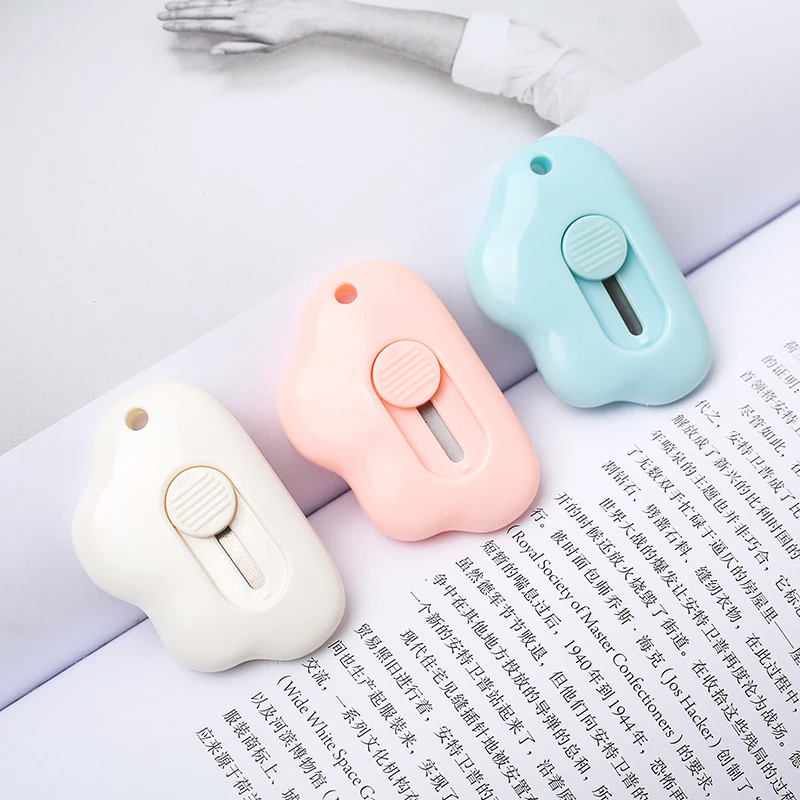 6 Pack Mini Creative Cloud and Penguin Shaped Portable Box Cutter Cute  Paper Cutter Cutting Paper Blade for Home Office School Supplies Stationery