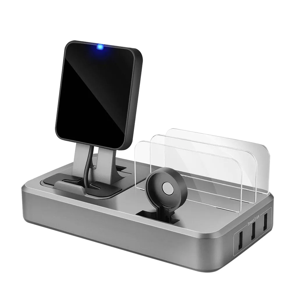 Qi Wireless Charger Fast Charging 50w 5 Ports Adapter Multi Quick Usb Charge Dock Station For Iphone Qc 3.0 For Iwatch Airpods