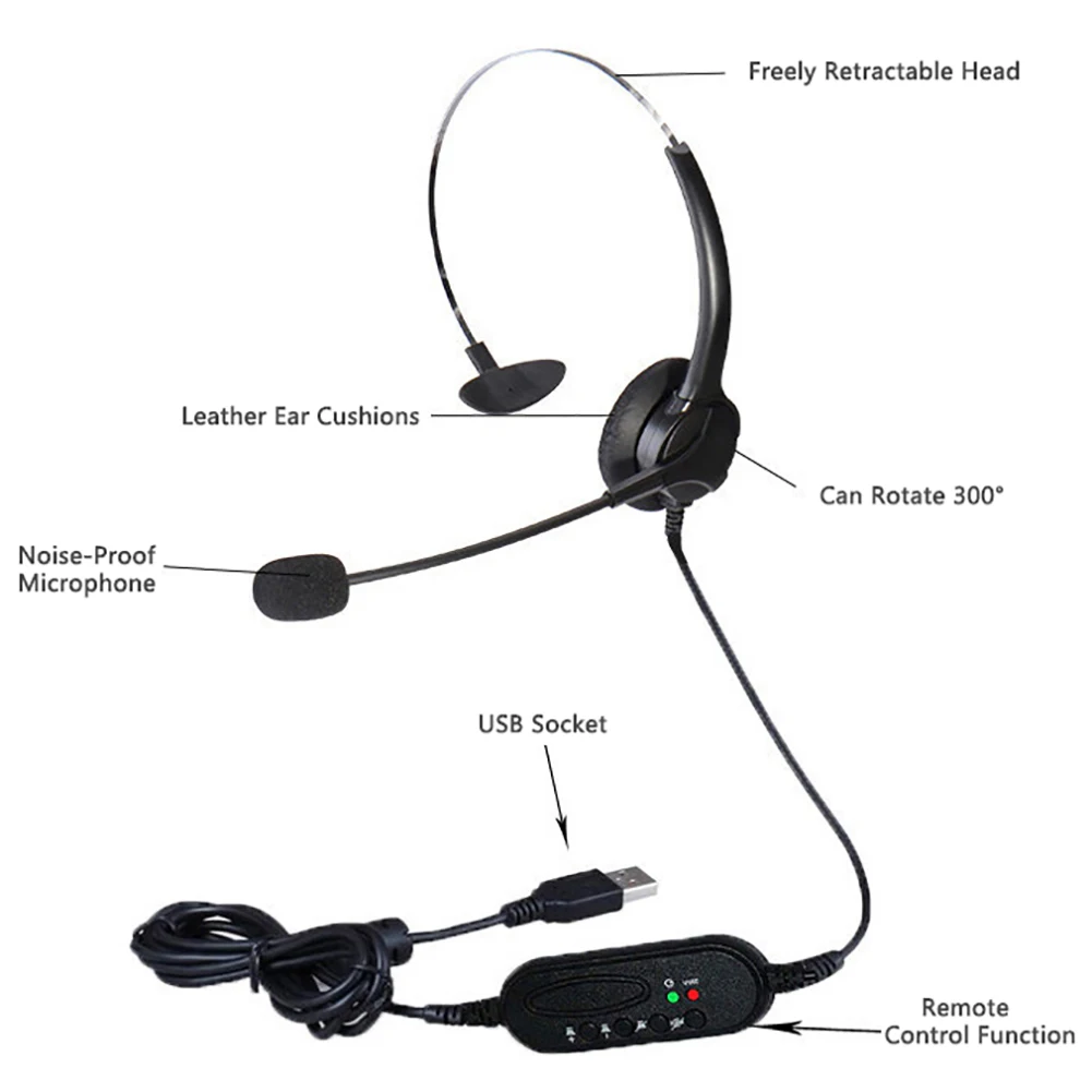 Mini USB 2 0 Stereo Headset Telephone Headphone with Microphone for Computer Laptop PC External Speaker Wired Headset Microphone