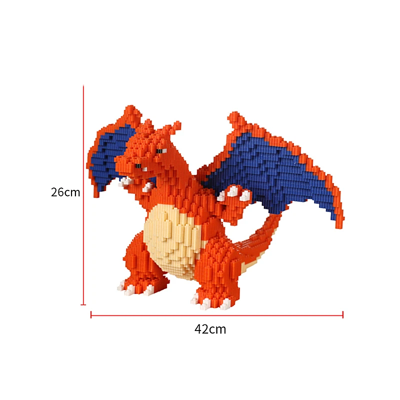 32 cm alta pokemon pequeno dragão de fogo artesanal diy modelo de papel  tridimensional pavimento-standing geométrico polígono ornamento - AliExpress