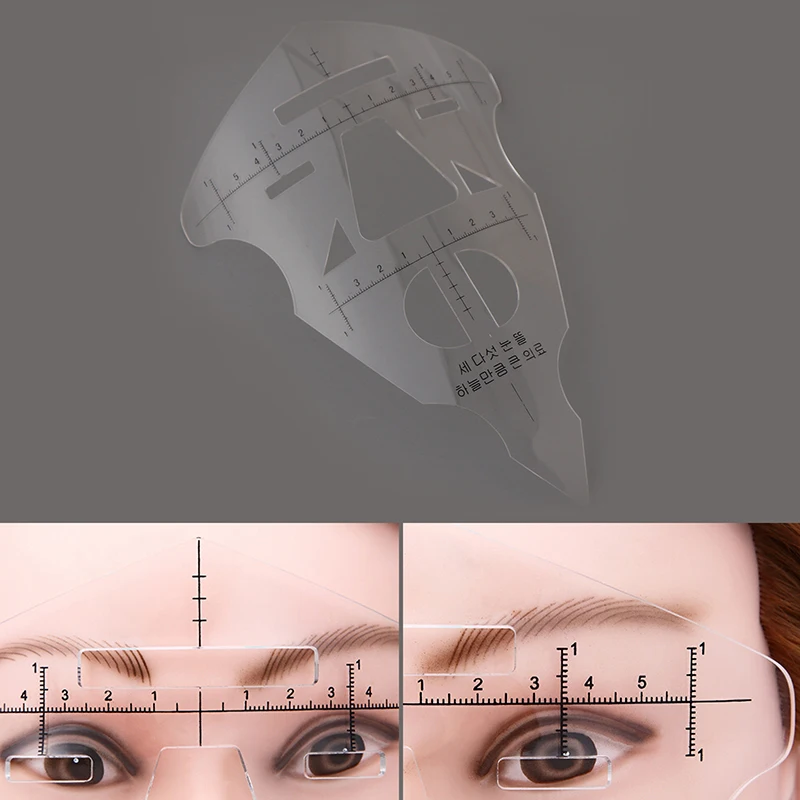 Face Eyebrow 3D Ruler Practice Mask Semi-permanent Tattoo Stencil Measure Tool For Beginner Tattoo Eyebrow Lip Makeup Template