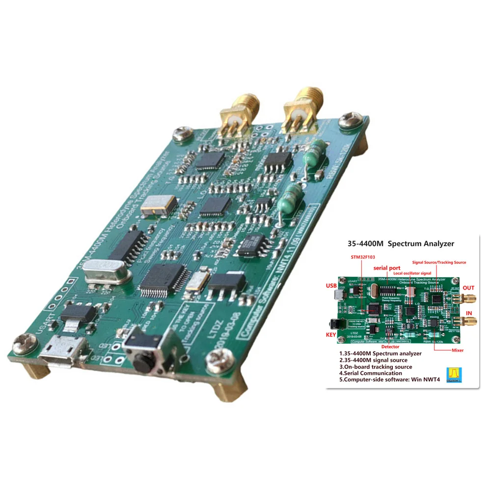 35-4400 м анализатор спектра с USB анализа сигнала с отслеживанием источника+ USB кабель обеспечивают программное обеспечение сканирования выходной мощности