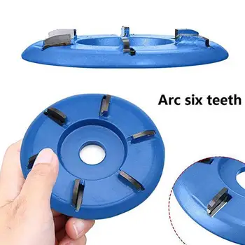

6 Tooth Milling Cutter Wood Carving Disc Tool Angle Grinder Attachment for Woodworking Root Carving Aperture Tea Tray 90x22mm