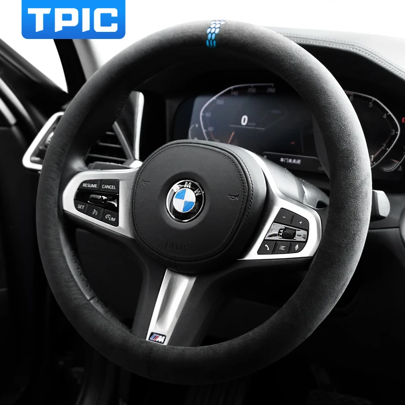 TPIC funda para volante de coche, accesorio para BMW E46 E60 E90 E92 E93 F34 F20 F21 F22 F32 E84 F83 X1 X2 X3|Cubierta de - AliExpress