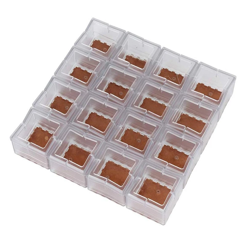 

16Pcs Chair Leg Floor Protectors Square Furniture Leg Caps 1 1/8 to 1 3/8 inch with Felt Pads Clear