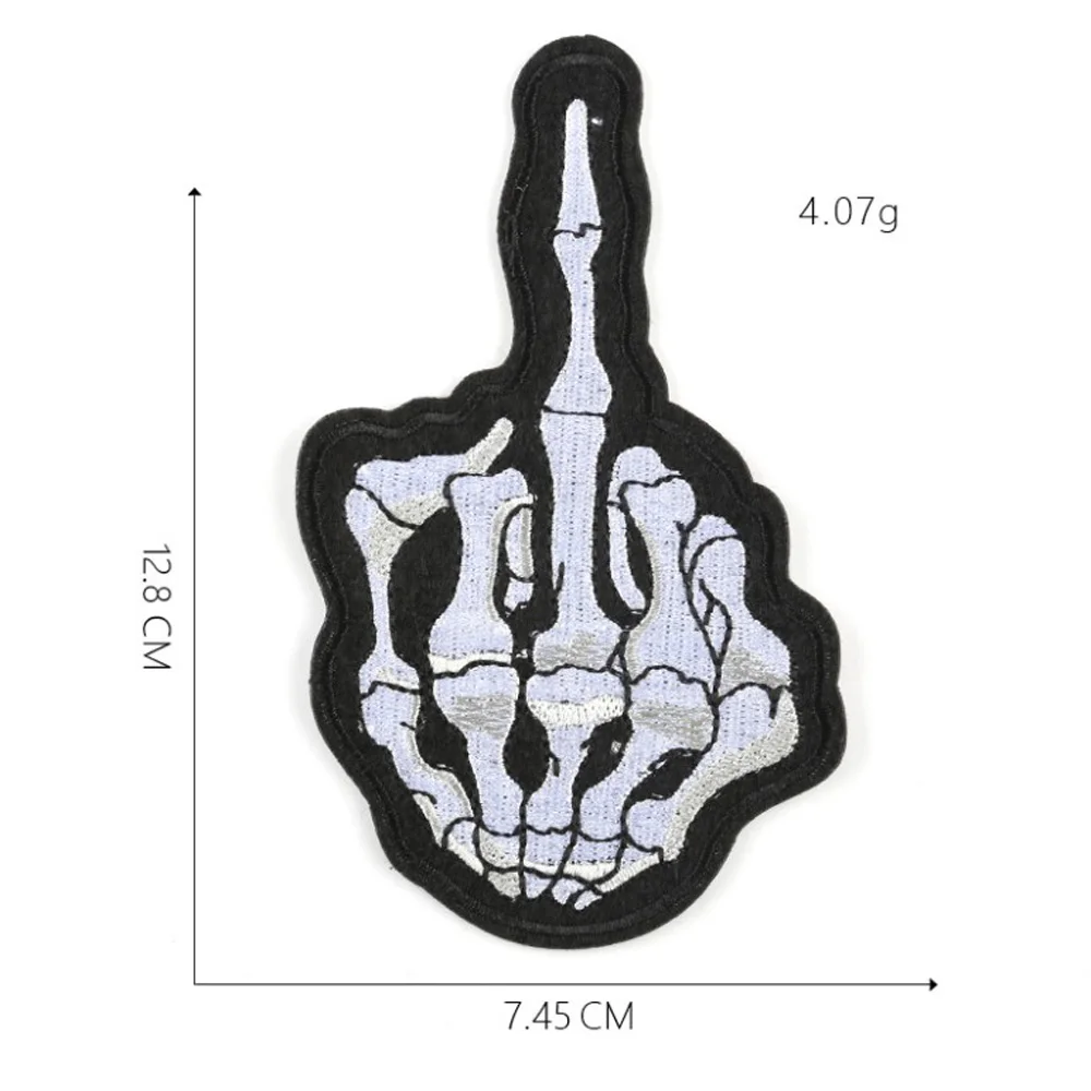 Skull Hand Cartoon Embroidered Iron-On Patch - DIY Apparel Accessory