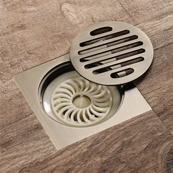 

Hideep Copper Floor Drain Bathroom Large Flow Square round Deodorizing Floor Drain Bronze Vintage Floor Drain