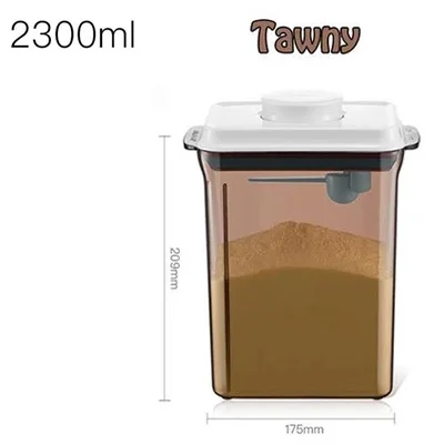 Tawny-2300ml Контейнер для хранения продуктов, коробка для сухого молока, герметичный контейнер для орехов, Кухонный Контейнер для сортировки пищевых продуктов, Прямая поставка - Цвет: Tawny-2300ml