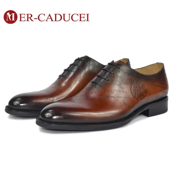 

Men's shoes formal shoes leather retro custom black handmade office fashion formal wedding party Oxford shoes