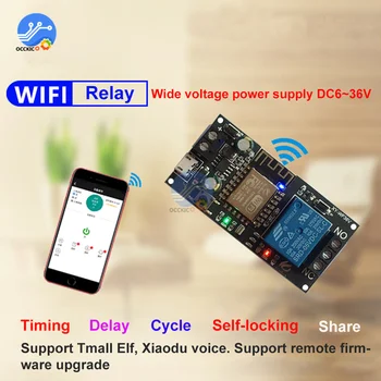 Eyewink Sinilink 와이파이 휴대폰 원격 제어 릴레이 모듈, 스마트 홈 전화 앱 ESP-12F XY-WF36V, DC6V ~ 36V