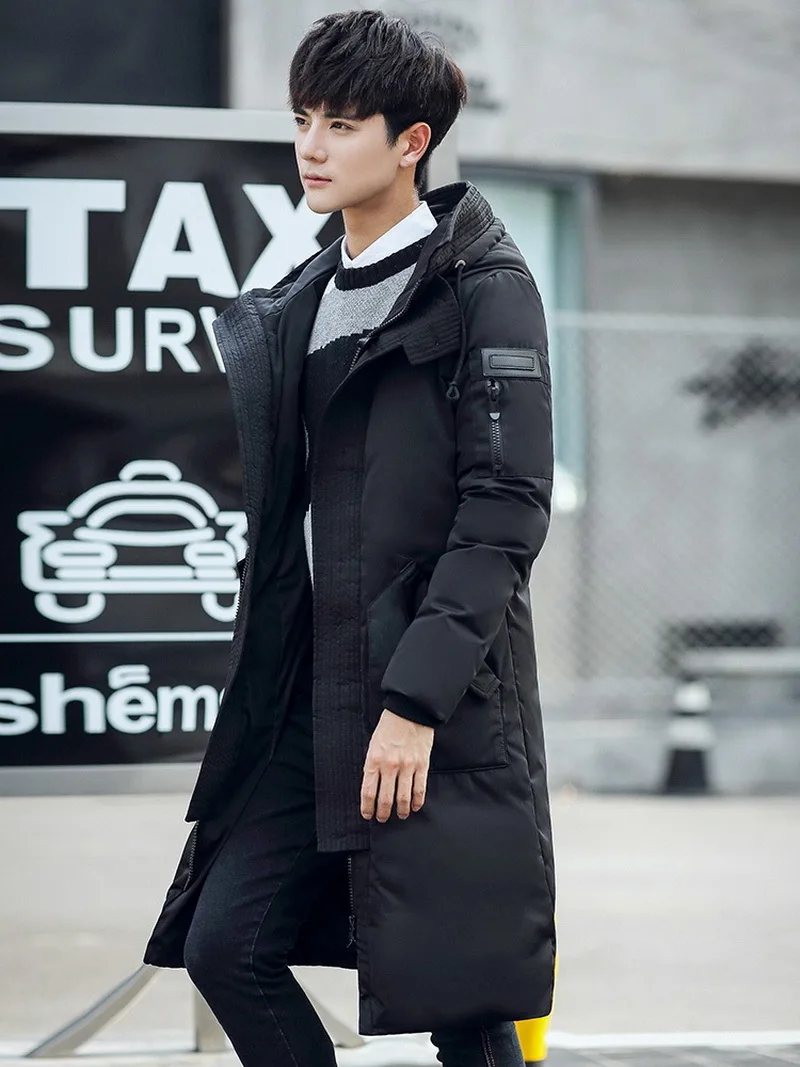 Promo High-end new men's casual and comfortable fashion white duck down keep-warm pure color warm down jacket Colorfast Anti-Pilling