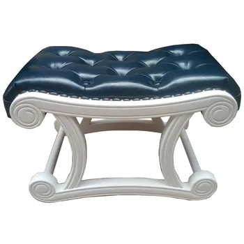 

American solid wood foot shoe stool leather rocking chair footrest retro home sofa stool single shoe stool