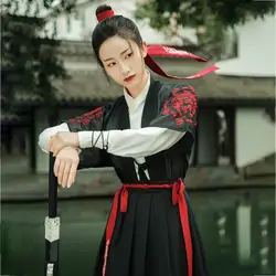 Династии Тан древние костюмы костюм ханьфу женщины фехтовальщик косплей одежда леди Национальный костюм наряд Феи Этническая одежда 90