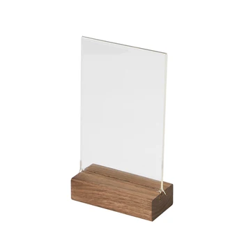 

A6 Black Wooden Base Acrylic Label Sign Sleeve Photo Picture Poster Menu Stand Holder For Advertising Promotion Sign Display