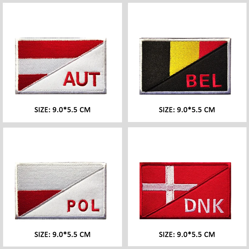 Description Picture 6 of itemFlag coding Brazil Spain Russia Embroidered Hook Loop badge Cloth Stickers Army Tactical Patch Backpack Hat Personality Military