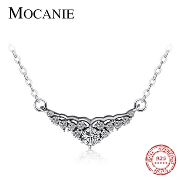 

Mocanie Glittering CZ Beautiful Fairy Pendant Necklace for Women 925 Sterling Silver Luxury Wedding Link Chain Fine Jewelry Gift