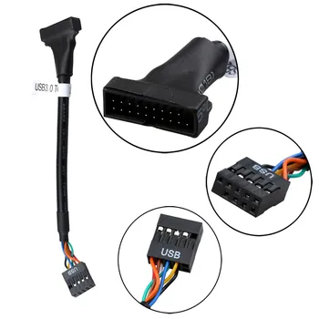 

12CM 19Pin USB3.0 Male to 9Pin USB2.0 Female Motherboard Cable Adapter Converter Splitter Hard Drive Power Supply Cable Computer