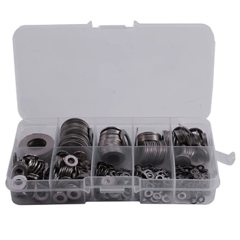 

580Pcs / Set M2- M12 Stainless Steel Flat Washer Plain Washer Gaskets Assortment Kit