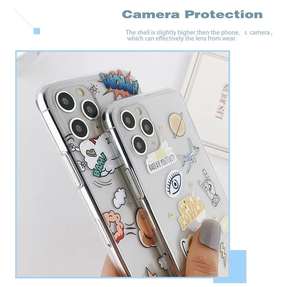 Lovebay абстрактный прозрачный мультяшный чехол для телефона для iPhone 11 Pro Max X XR Xs Max 6 6S 7 8 Plus Мягкий ТПУ Модный чехол для iPhone 11