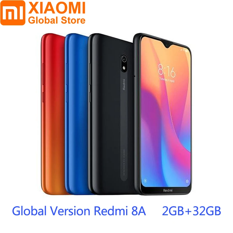 

Original Global Version Xiaomi Redmi 8A 8 A 2GB 32GB 6.22" Snapdargon 439 Octa Core Mobile Smart Phone 5000mAh 12MP Camera
