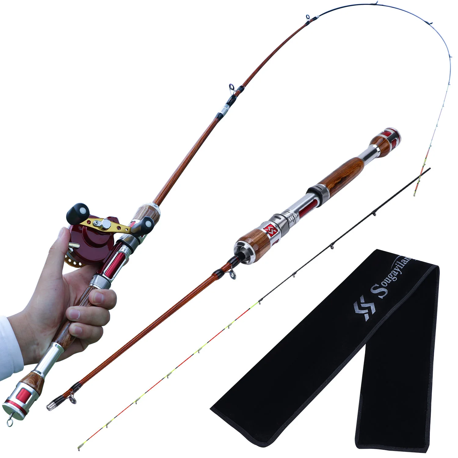 RICHCAT Travel Fishing Rod, Telescopic Surf Fishing Pole Spinning Rod Fast  Action MH Power for Inshore Saltwater Freshwater Bank Fishing