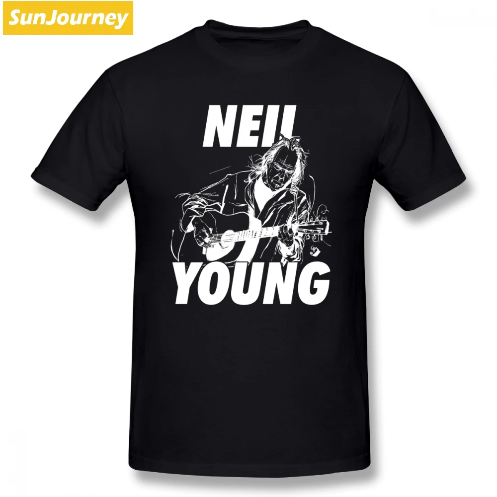 

Musician Neil Young Hiphop T Shirt Atmosphere Men's T-Shirts Cotton Crewneck Plus Size Short Sleeve T Shirts