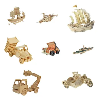 

Simulation Engineering Service Truck harvester Toy Model 3d Three-dimensional Wooden Jigsaw Puzzle Toys Diy Handmade Jigsaw