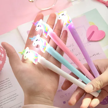 

0.5mm Nightlight Rainbow Unicorn Gel Pen Creative Cartoon Neutral Pen Student Stationery Writing Supplies WB2357