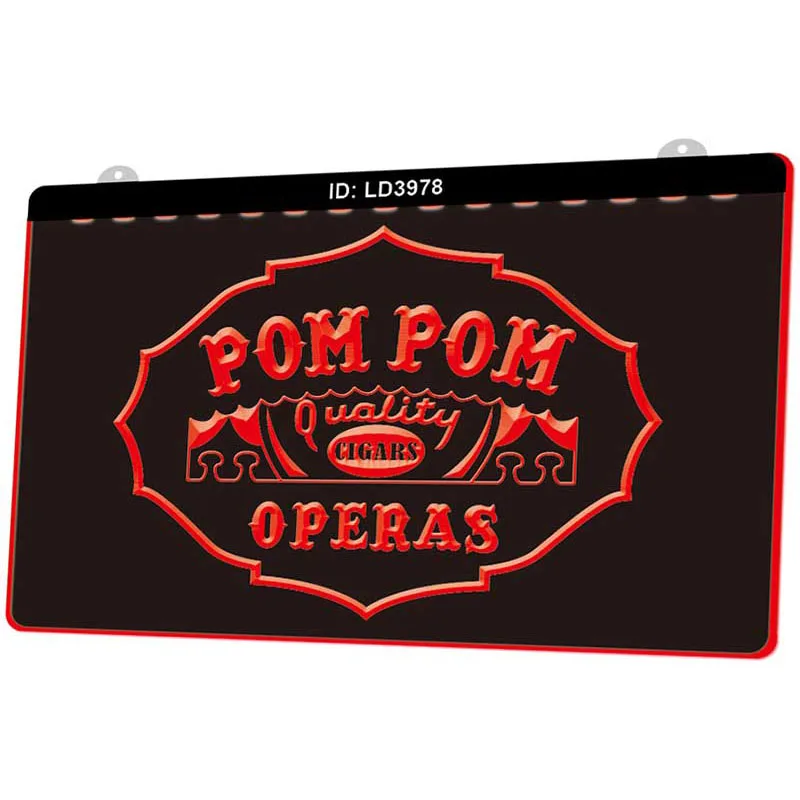 LD3978 Pom сигары оперы Новинка 3D гравировка светодиодная световая вывеска несколько