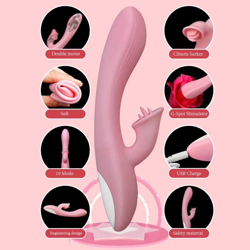 10 Speed Rabbit vibrator for women Double Motor G-Spot Vibrator USB Charging Dildo Vibe Clit Stimulator Sex Toy for Adults Women