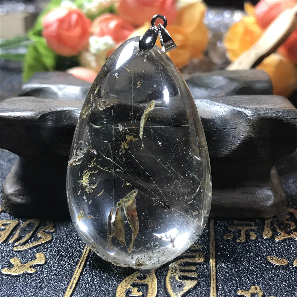 Natural Gold Rutilated Quartz Pendant (5)