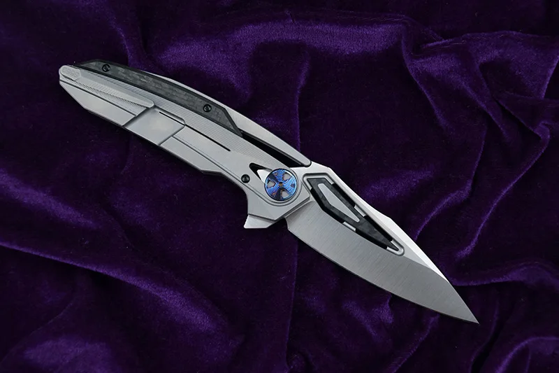 LOVOCOO ZT0999 Флиппер складной нож для ежедневного использования, M390 лезвия CF titanium ручка нож для охоты и кемпинга Фруктовый нож, инструмент для повседневного использования