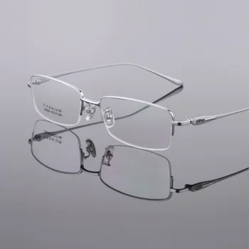 

New Integral Spectacles Temple Men Half-Frame Titanium Glasses Frame Eyewear Optical Myopia Reading Glasses Prescription Glasses