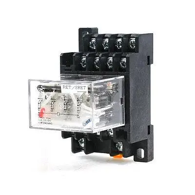 

AC220V Coil 3PDT 14P General Purpose Power Relay LY4NJ 5A 250VAC/28VDC w Base