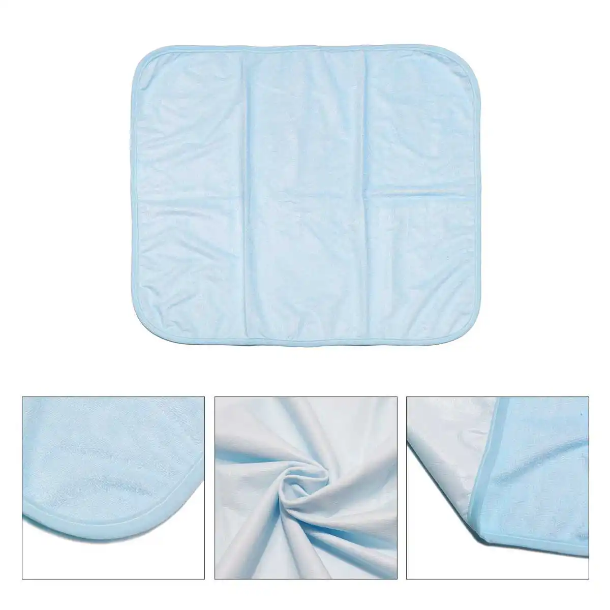 Водонепроницаемый моющийся многоразовый коврик для кровати для детей старшего возраста, матрас для промокания кровати, защита 3 цветов, 7 размеров - Цвет: Синий