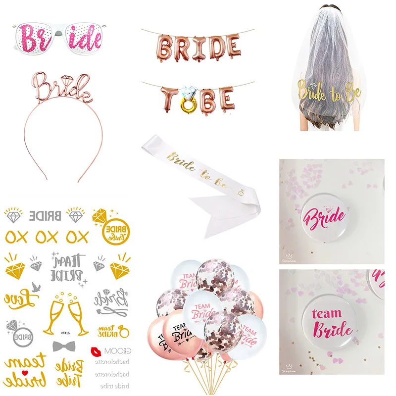 Курица вечерние с надписью &quotBride to Be" плечевой ремень To вуаль девичник знак