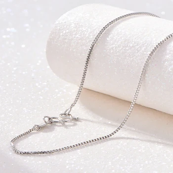

YANHUI Durable W Clasp Design Whole Solid 925 Silver Box Chain Fine Slim Link Necklace Women Silver 925 Jewelry With Certificate