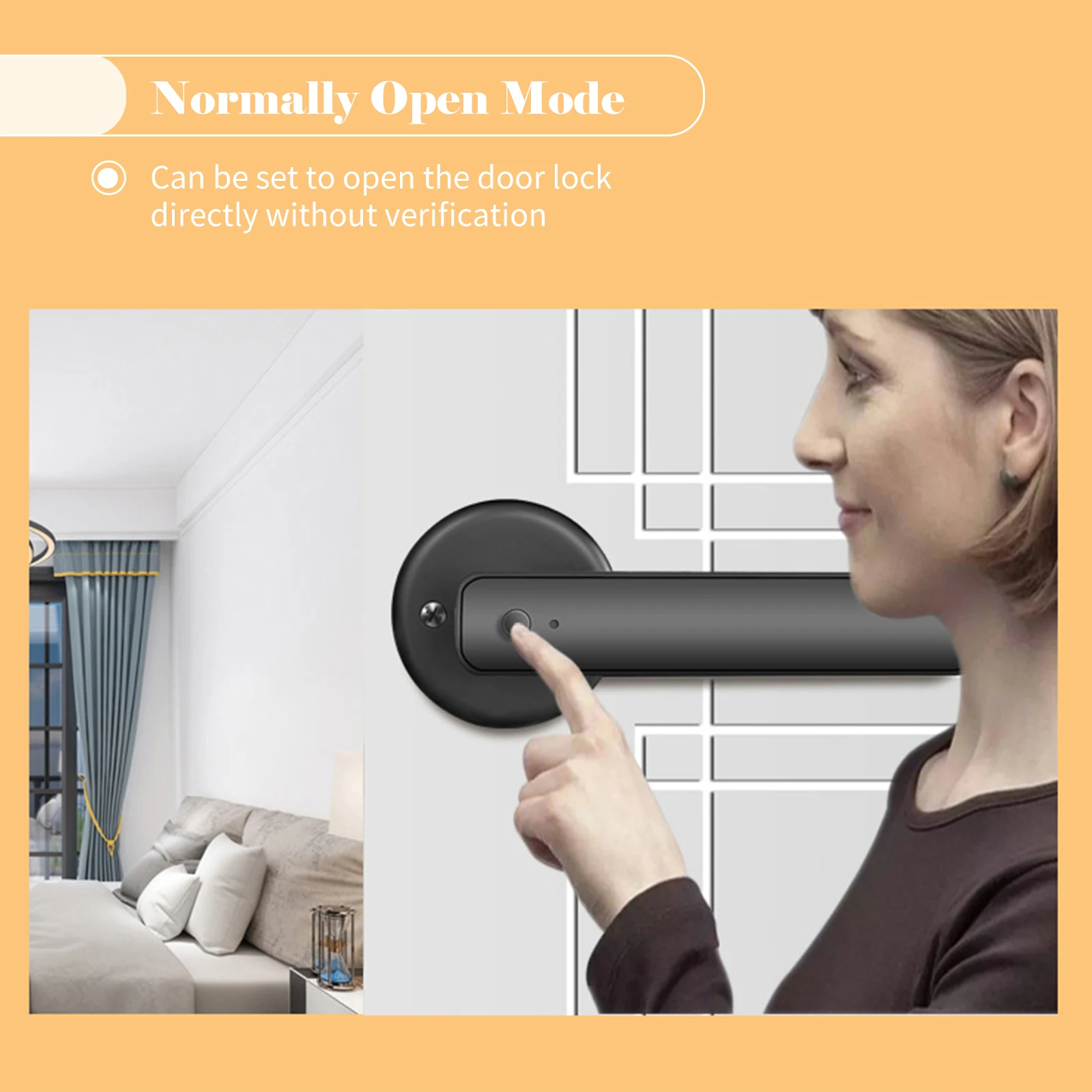 30Groups Fingerprint Door Lock Smart Door Knob Gate Locks Left Right