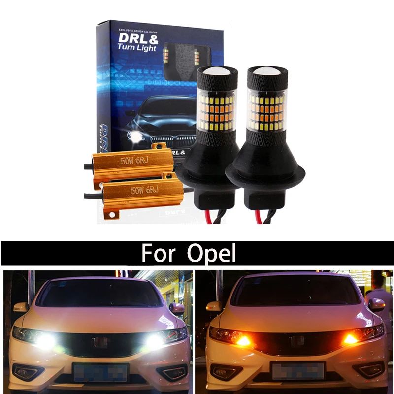 

DRL Car LED Canbus DRL Running lights&Turn Signal Light Dual Mode External Lights 1156 BA15S P21W For Opel Vectra b c 2002~2012