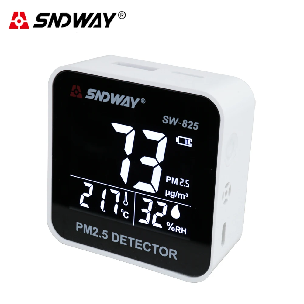 

SNDWAY Laser PM2.5 Detector Digital Air Quality Monitor Tester w/ Alarm Gas Analyzer Temperature humidity meter Diagnostic Tool