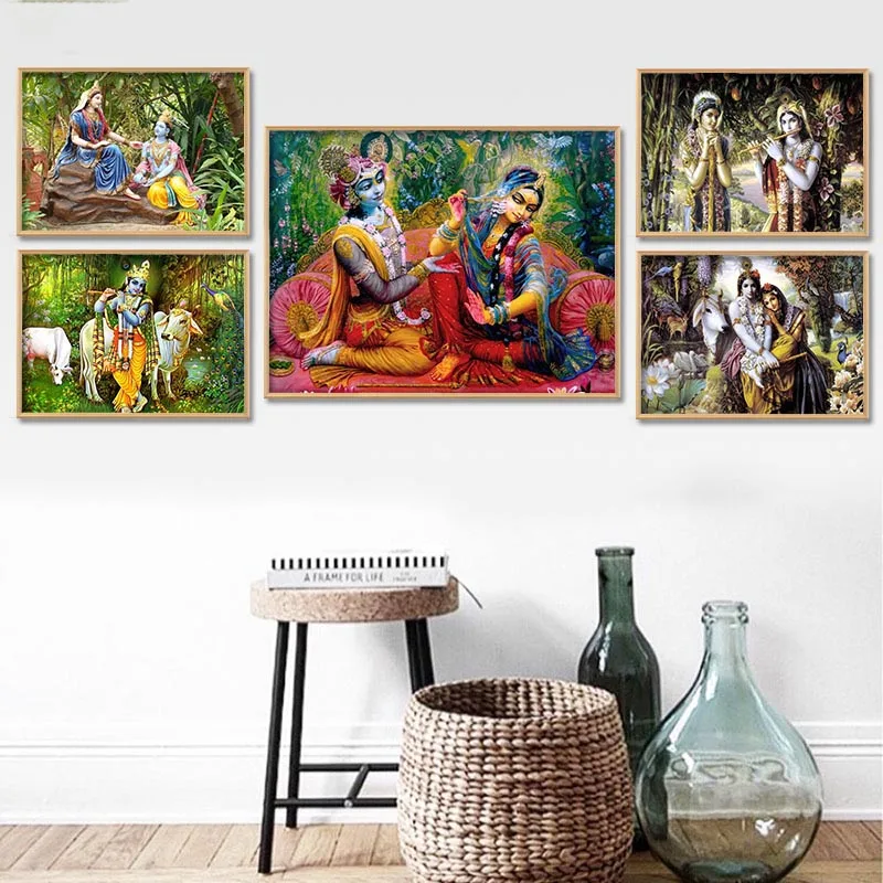 Indian God Canvas Painting Modern Home Decoration Modular Wall Art Pictures For Living Room Nordic Posters And Prints No Frame | Дом и сад