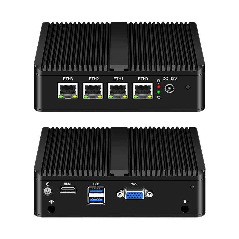 J4125 AES NI Fanless Mini PC OPNsense Router Quad-Cores 4 LAN Ports Gigabit Ethernet Firewall Appliance Pfsense Windows10 ESXI