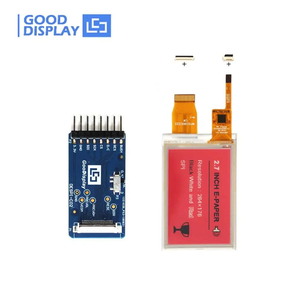 

2.7 inch e-ink E-paper display panel with touch panel and a connection board DESPI-C02